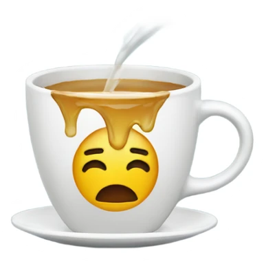 Cup with liquid running over it sticker