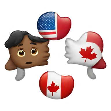 USA and canada kssing sticker