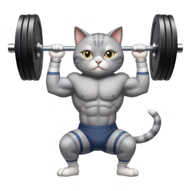 The weightlifting cat is working out in the gym. sticker