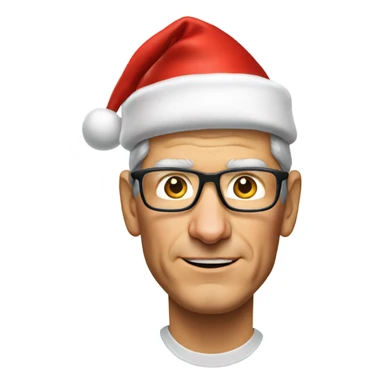 Tim Cook in Santa hat sticker