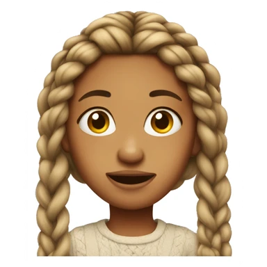 Ugly girl with braided hair sticker