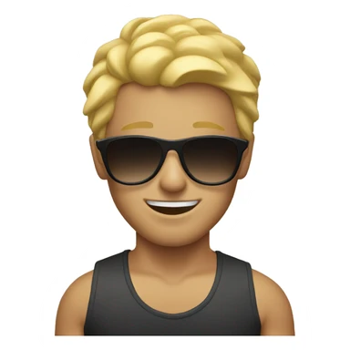 Blonde man with sunglasses at the beach sticker