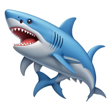 Un tiburón con zapatillas azules  sticker