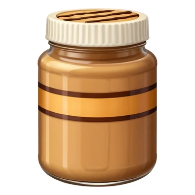 A jar of peanut butter with chocolate stripe: sticker
