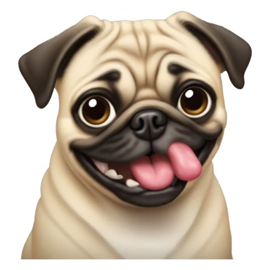 pug with tongue out sticker