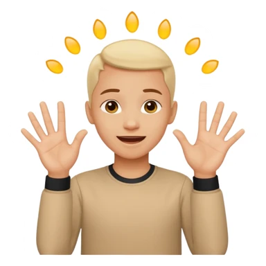 mám radost vyjádřeno rukama českým jazykem pro neslyšící sticker