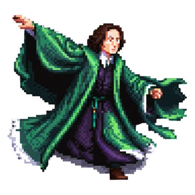 Snape with billowing robes chasing Harry Potter sticker