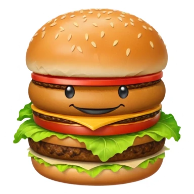 burger character with eyes and mouth sticker