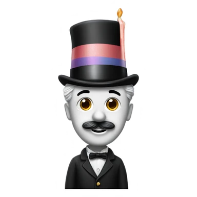 Charlie Chaplin with a birthday hat sticker