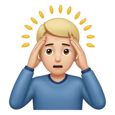 Shocked faint backwards with back of hand on forehead sticker