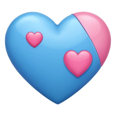 blue heart plus pink heart sticker