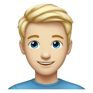 confident happy clean shaven pale teen boy with short blonde light hair blue eyes outdoor portrait sticker