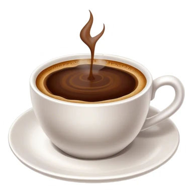 Cinematic Realistic Turkish Coffee Drink Emoji, depicted as a small cup of strong, aromatic coffee with thick foam rendered with detailed textures and warm, inviting lighting. sticker