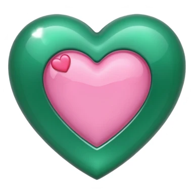 emerald heart with one mini pink heart inside of it  sticker