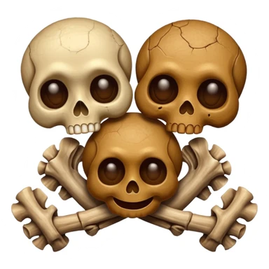 poop emoji with bones and 3 skulls sticker