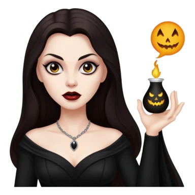 Vampira with long dark brown hair sticker