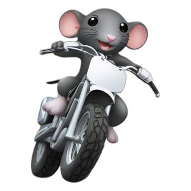 Rat qui fait une roue arrière en moto cross sticker