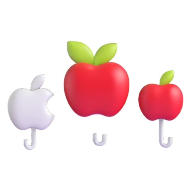 sleek white wall-mounted coat hooks in apple-inspired minimalist design sticker