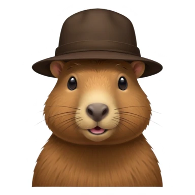 Realistisk Capybara med hat sticker