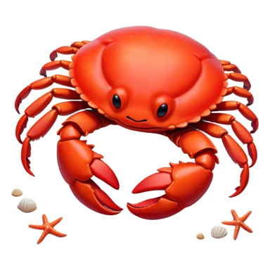 Meme-Worthy Cute Sleeping Red Crab Portrait Emoji, Head resting peacefully with a contented smile, showcasing a robust, vivid scarlet carapace and softly closed eyes in serene slumber, Simplified yet adorably endearing features, highly detailed, glowing with a soft, drowsy ocean light, high shine, relaxed and utterly lovable, stylized with an air of playful laziness, soft glowing outline, capturing the essence of a sleeping red crab that feels destined to become the next viral icon of adorable rest! sticker