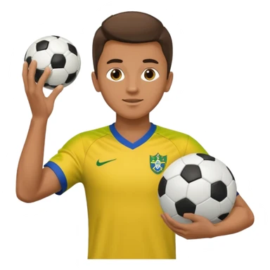 A guy juggling a soccer ball with a brazil fc shirt on sticker