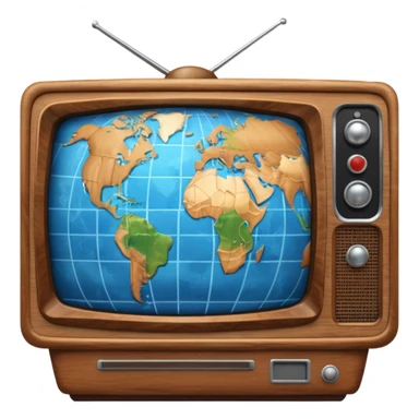 Tv with an globe of the earth sticker