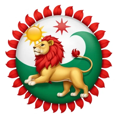 Iran flag lion and the sun flag sticker