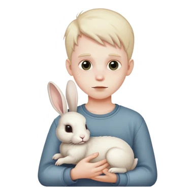 a boy with a dead bunny sticker