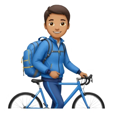 Commuter + blue jacket + backpack, City Cyclists. sticker