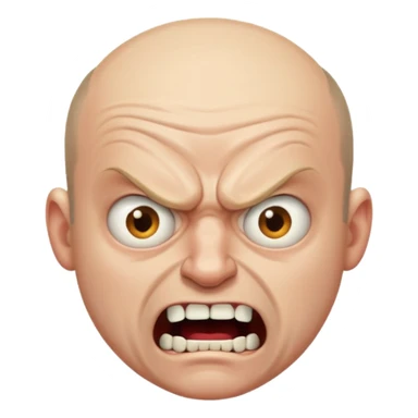 Angry balding Snaggletoothed mad professor sticker