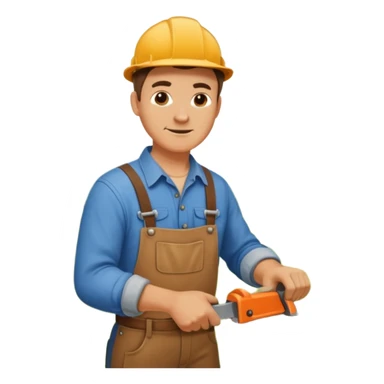 Homme scie du bois sticker