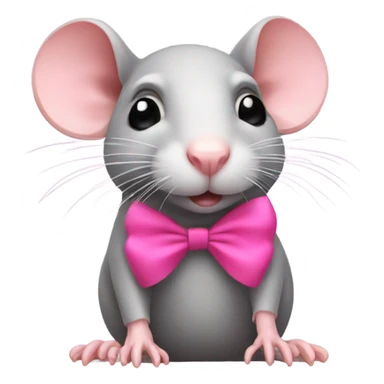 Rat with a pink bow sticker