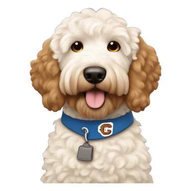 White Goldendoodle in a Cleveland Brown Uniform  sticker