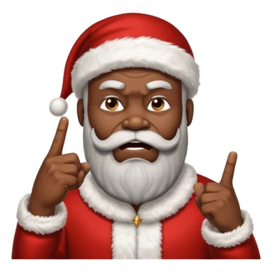 black Santa middle finger  sticker
