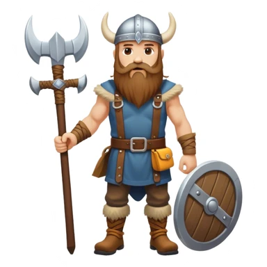 road builder full body as a viking with long bear sticker