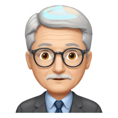 Older gentleman with gray hair & glases sticker