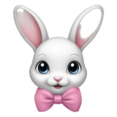 Baby bunny with coquette bow on ear sticker