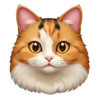 calico cat with cute slim face, small head, hazel eyes, and short but chubby body sticker