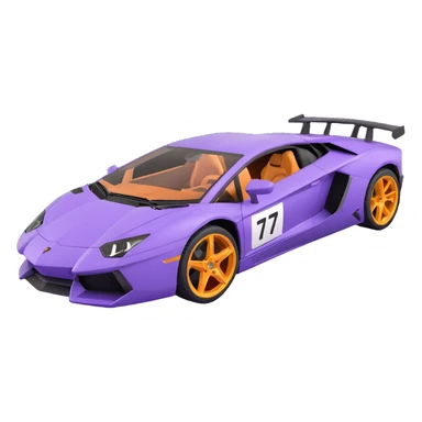 Lamborghini Aventador car with license plate 777 sticker