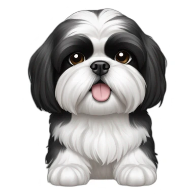 Black and white only shih tzu wearing air jordan shoes sticker