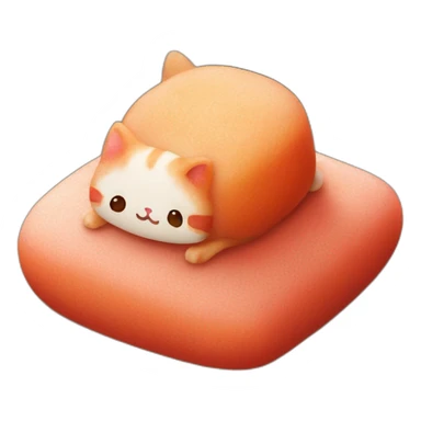 red rice cake mochi cat sticker