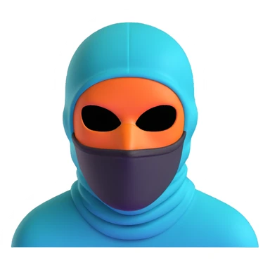 menacing robber with teal and orange balaclava sticker