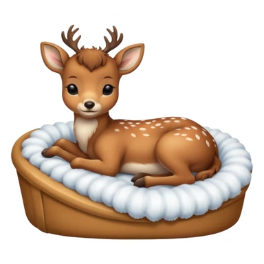 Baby Deer Sleeping in Bed sticker