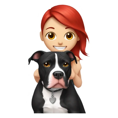 Black and white pitbull with red head girl owner sticker