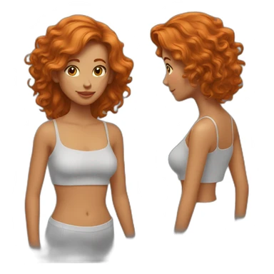 2 filles une cheveux roux long et une au cheveux noir court sticker