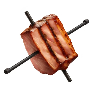 Roasted meat on a iron skewer sticker