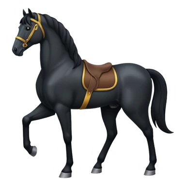 Pony black horse standing sticker