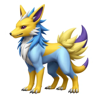 Renamon-Manectric-Sergal-Lombax-hybrid-fusion sticker