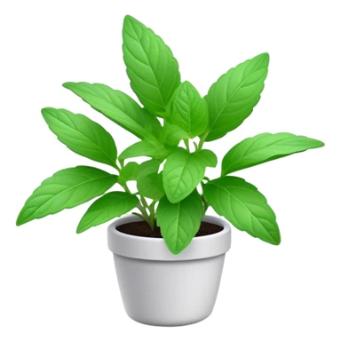 Cinematic Realistic Mint Emoji, Fresh and lively, with deep green leaves covered in tiny veins, emanating a cool, refreshing aroma. The plant’s soft, rounded edges sway gently in the breeze, inviting calm and relaxation. Soft glowing outline, capturing the essence of freshness and cooling fragrance in a fragrant mint plant! sticker