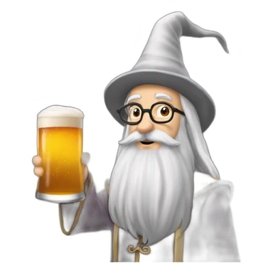 Dumbledore en train de boire une bière sticker
